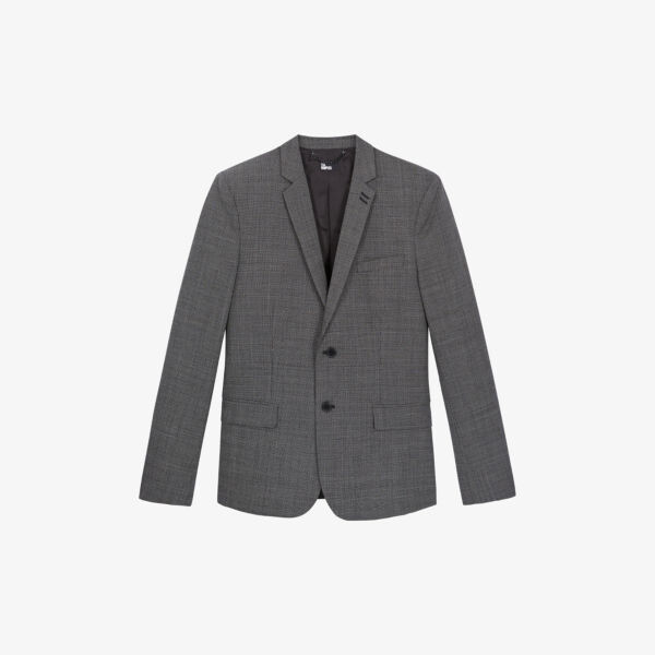 

Куртка узкого кроя из шерсти с узором «гусиные лапки» The Kooples, черный
