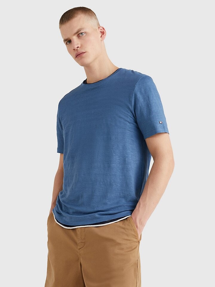 

Однотонная льняная футболка Tommy Hilfiger