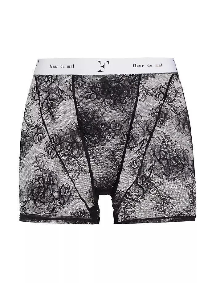 

Букетные кружевные боксеры Fleur Du Mal, черный