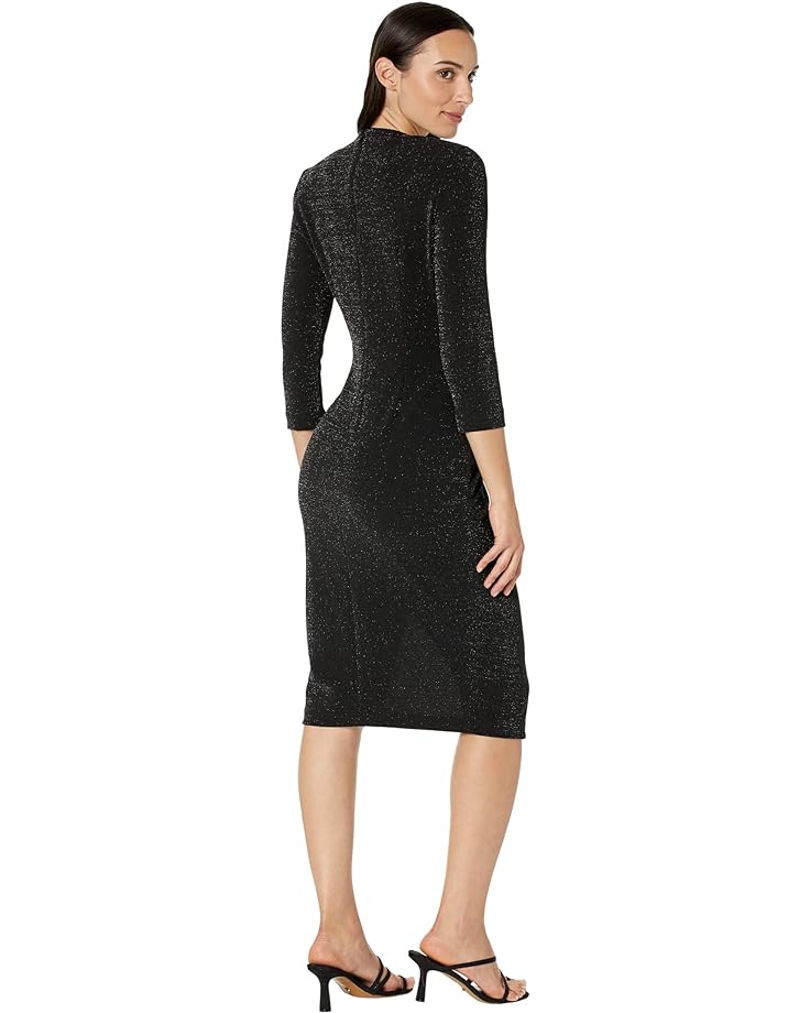 Платье Calvin Klein Long Sleeve Ruched Midi Dress, черный