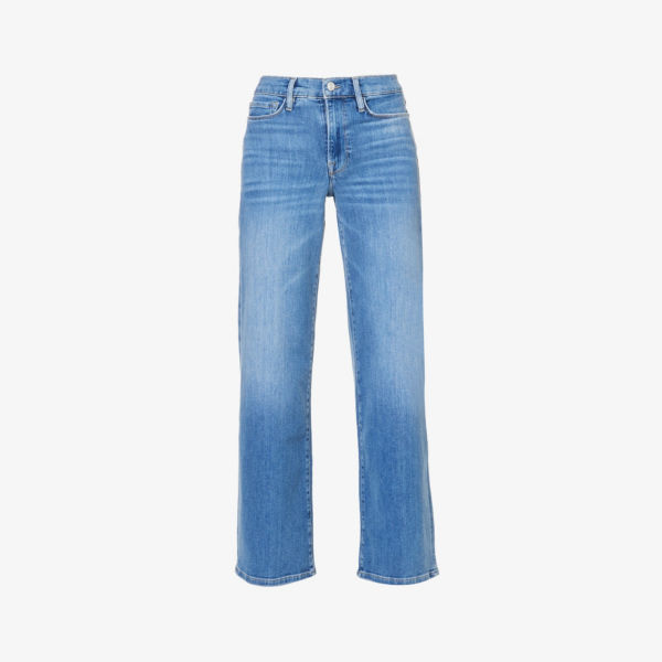 цена Le Palazzo широкие джинсы узкого кроя из эластичного денима Frame, цвет drizzle