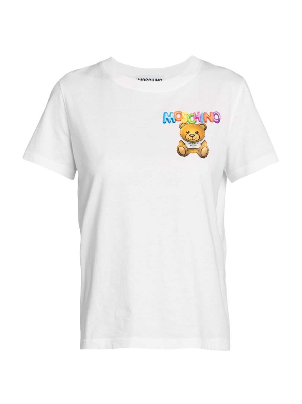 

Футболка с логотипом Teddy из хлопкового джерси Moschino, белый