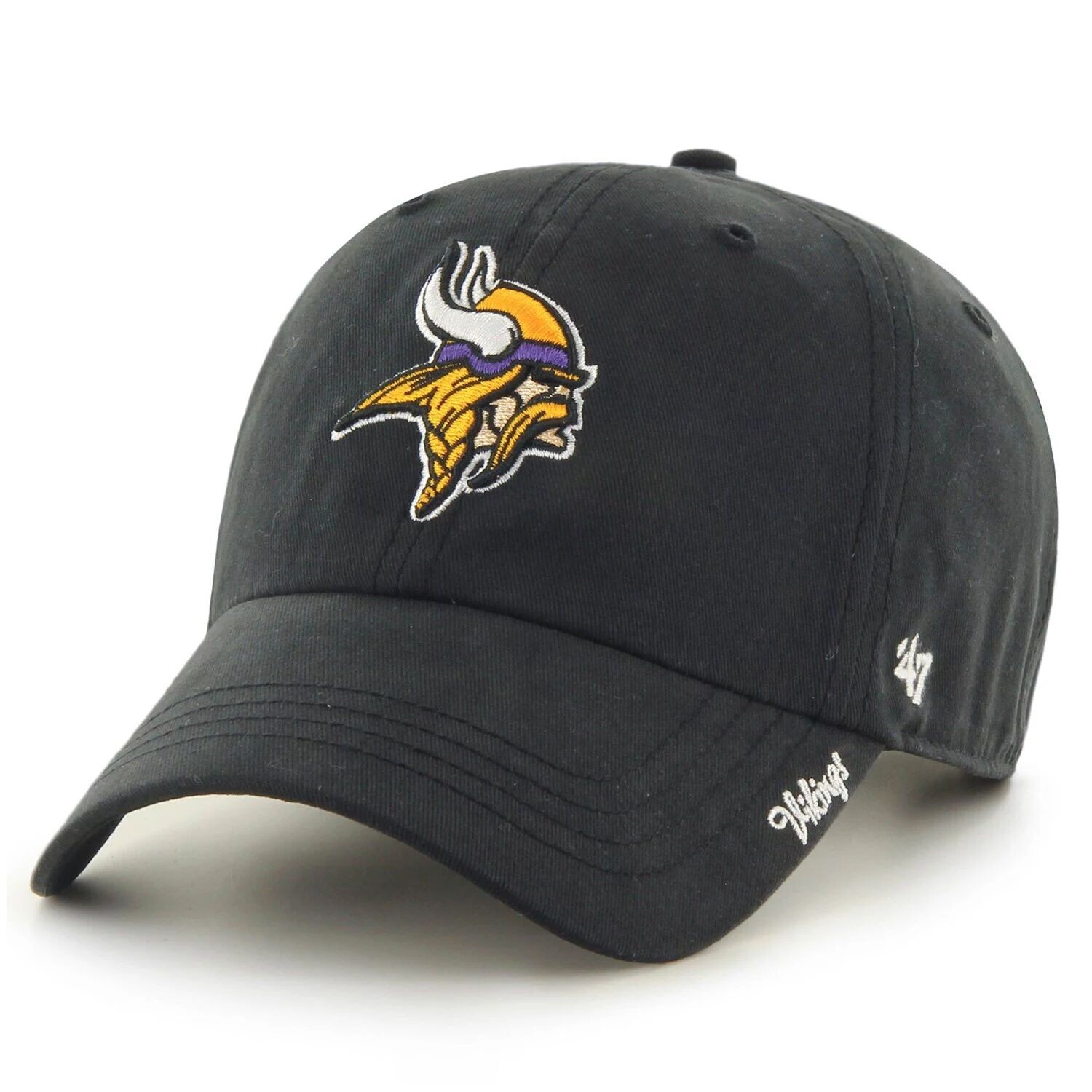 

Женская черная регулируемая кепка Minnesota Vikings Miata 2047 года Clean Up