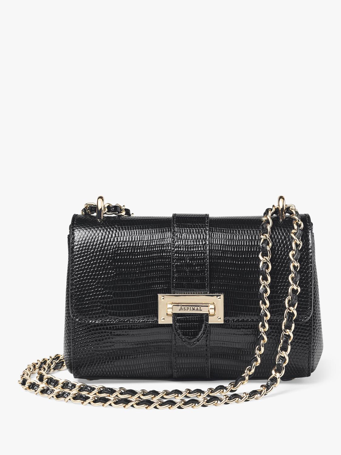 

Сумка через плечо Aspinal of London Lottie Micro Lizard, черная