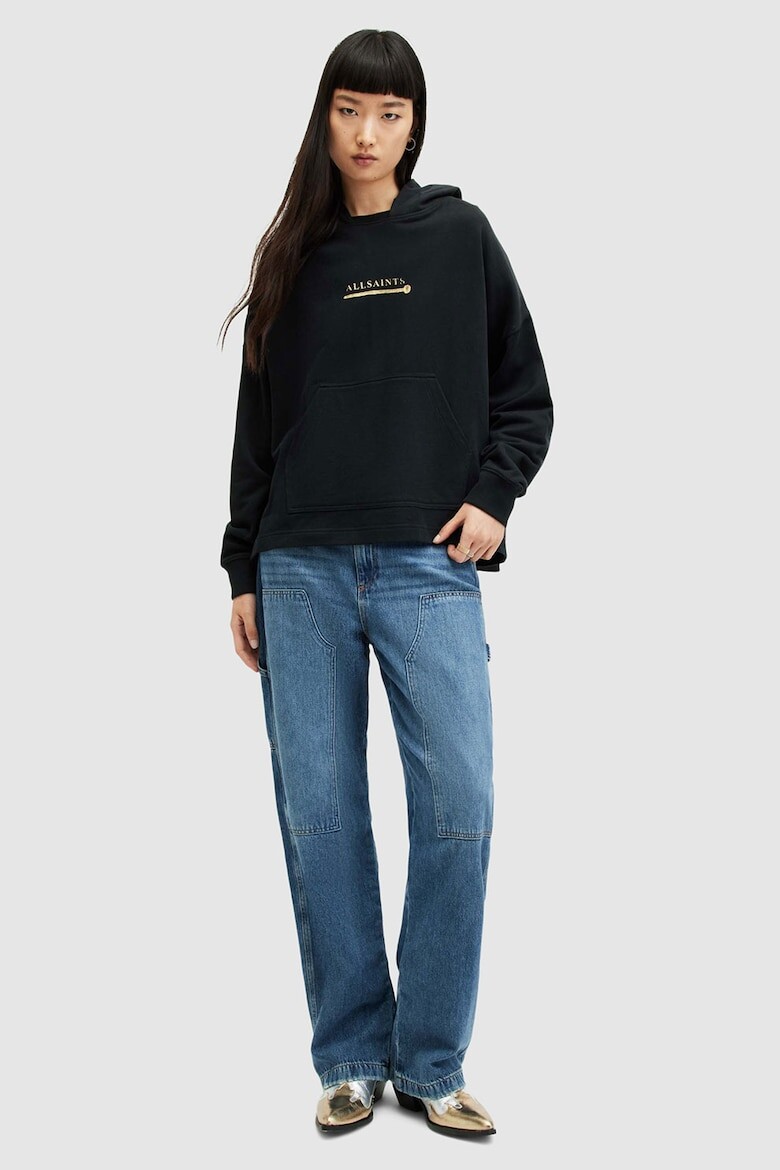 

Толстовка оверсайз с принтом Allsaints, черный