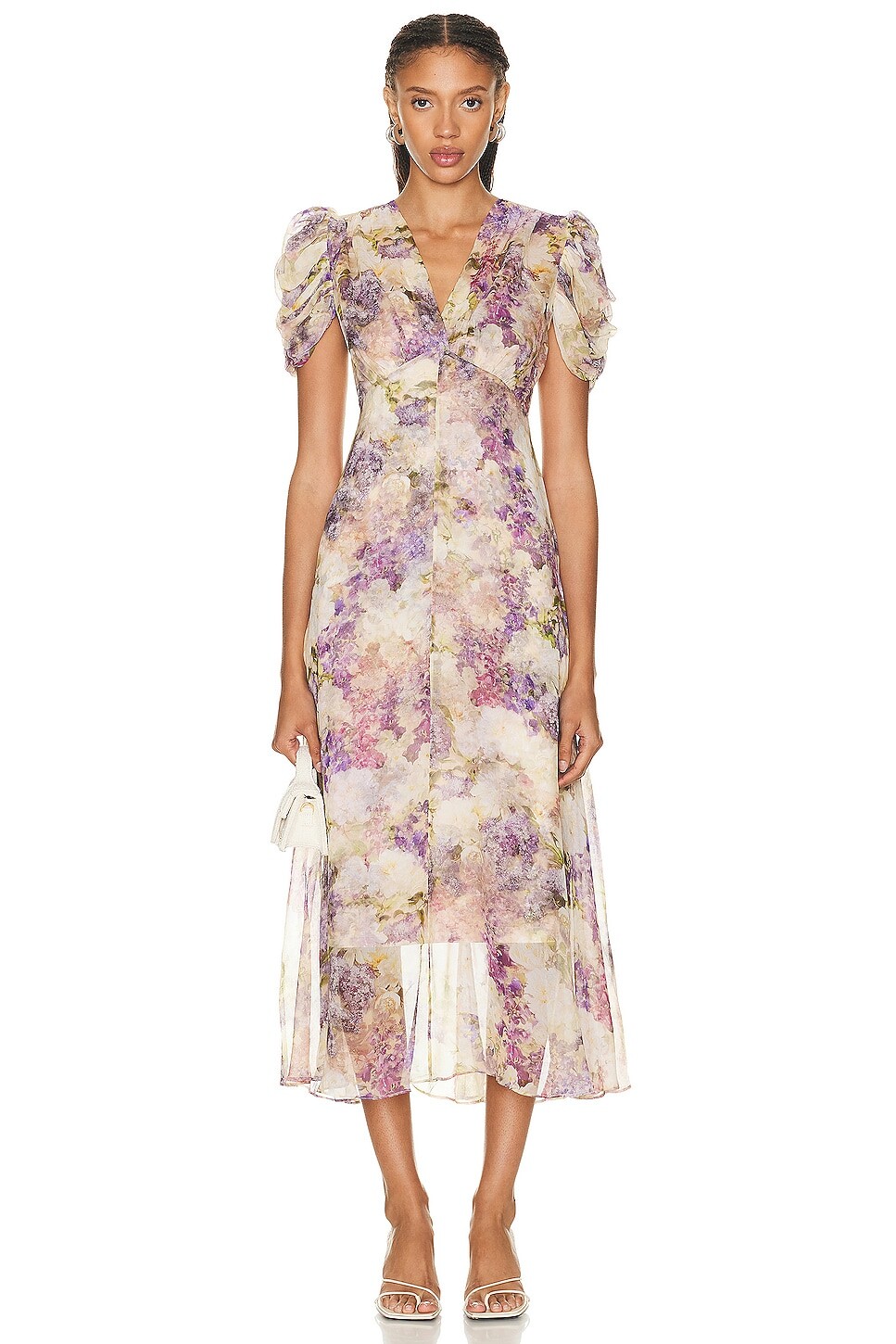 

Платье миди Zimmermann Lyrical Gather Sleeve, цвет Dreamy Floral
