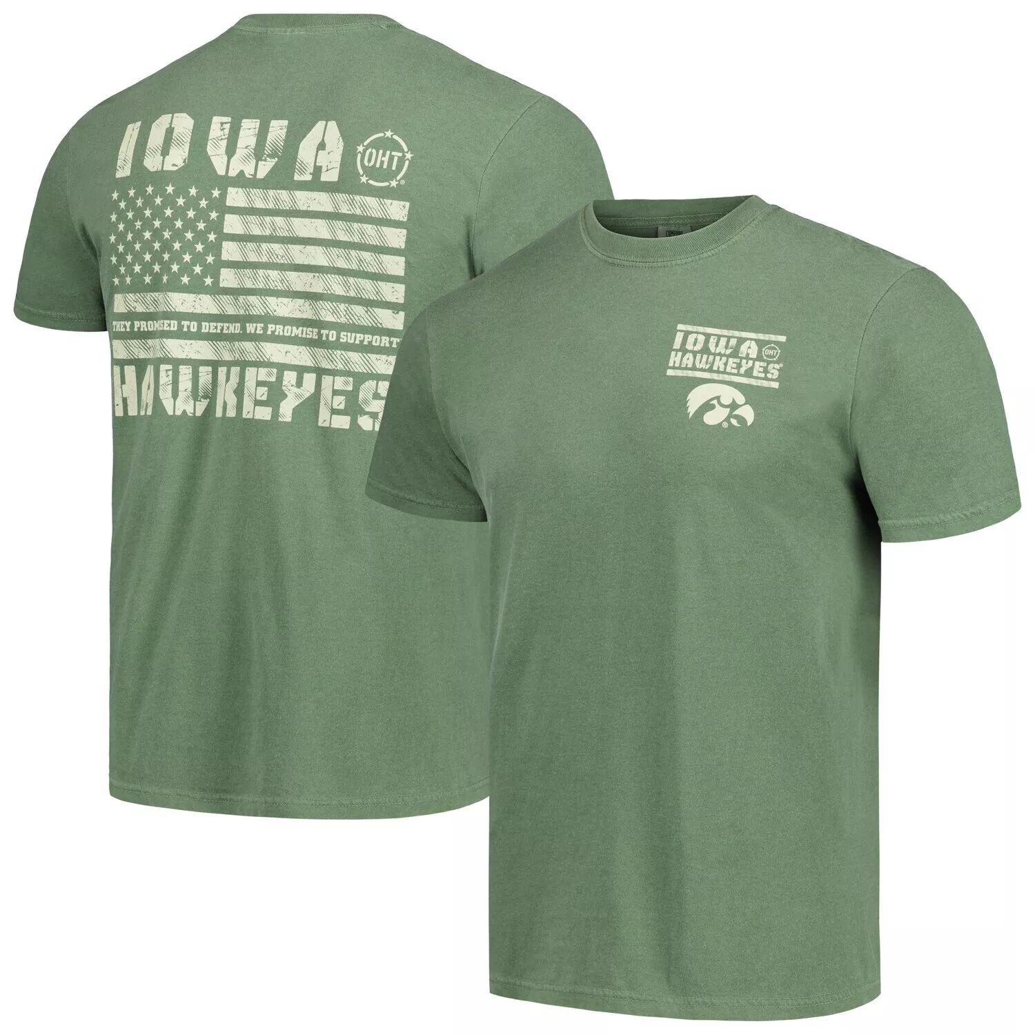 

Мужская оливковая футболка Iowa Hawkeyes OHT Military Appreciation Comfort Colours