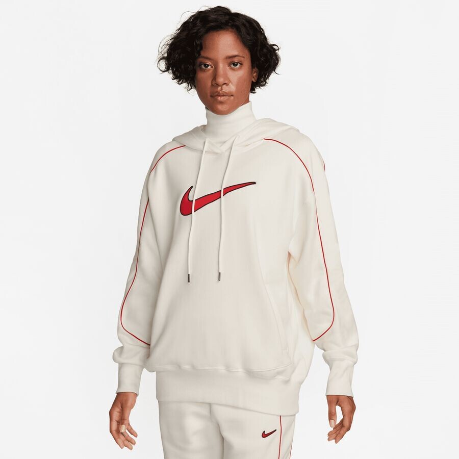 

Спортивная одежда Большой флисовый пуловер с логотипом Swoosh NIKE, цвет sail/sail/university red