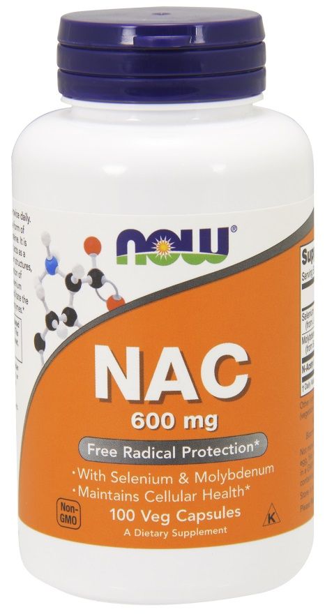 Набор аминокислот в капсулах Now Foods Nac With Selenium & Molybdenium 600 mg, 100 шт