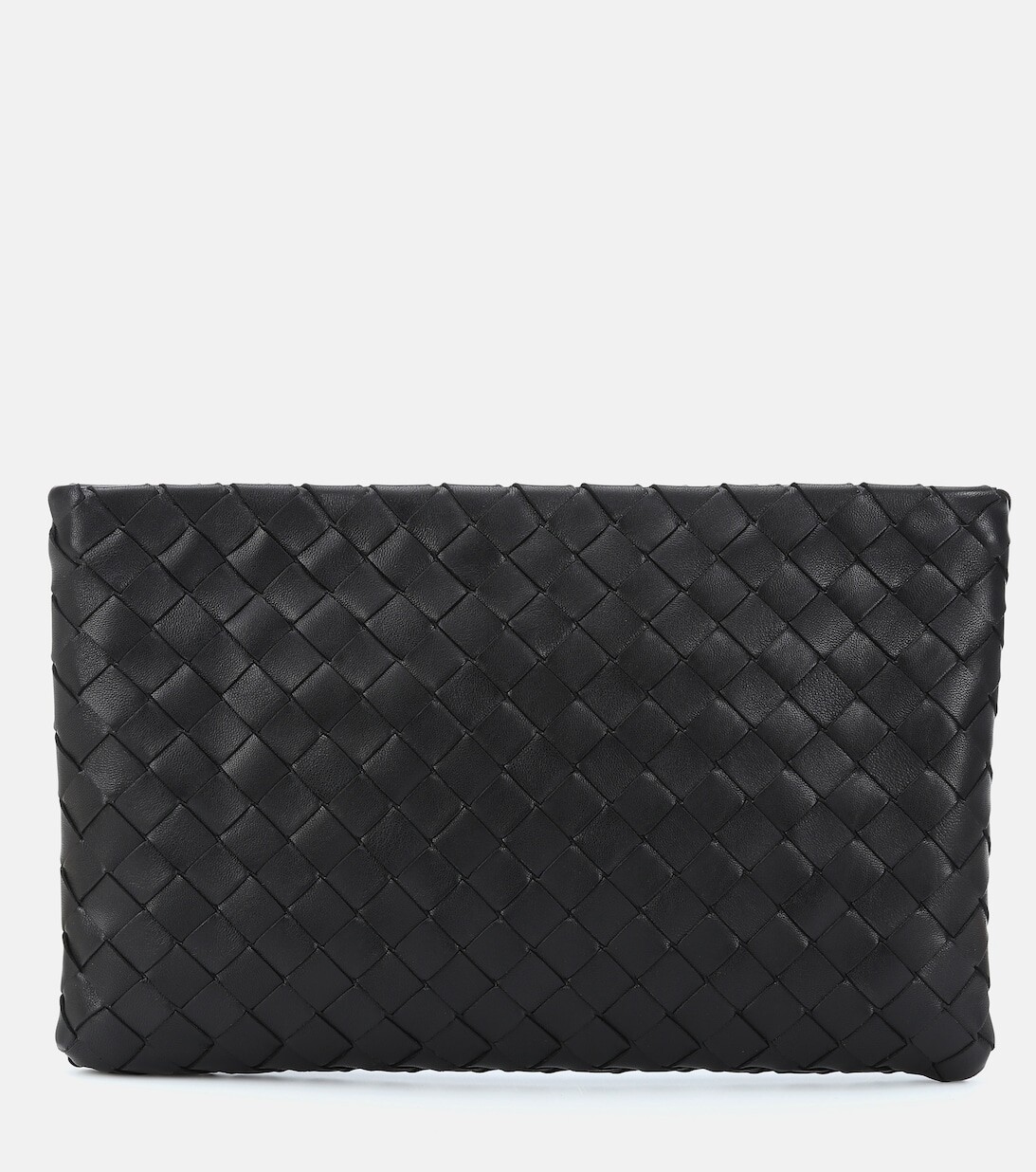 

Клатч среднего размера из кожи интреччато Bottega Veneta, черный