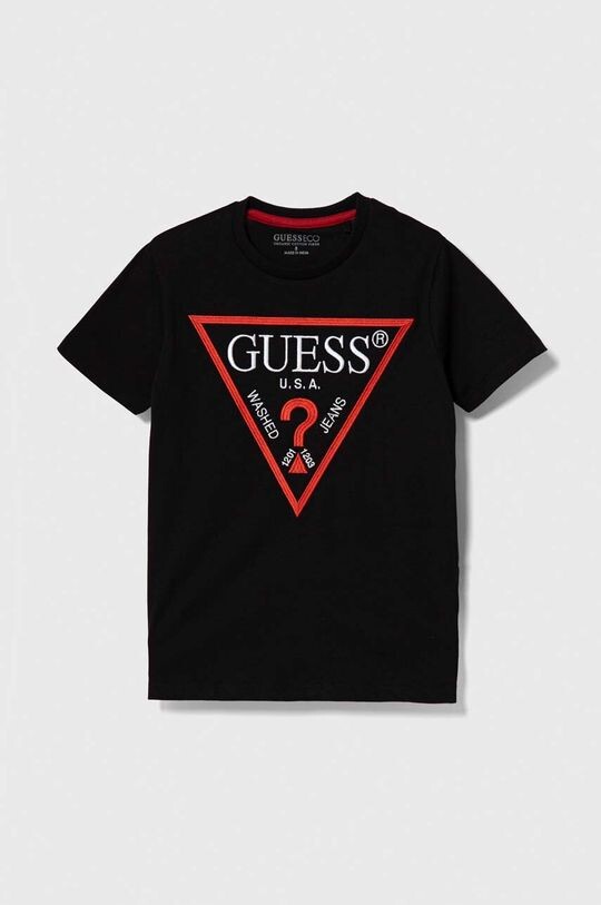 

Хлопковая футболка для детей Guess, черный