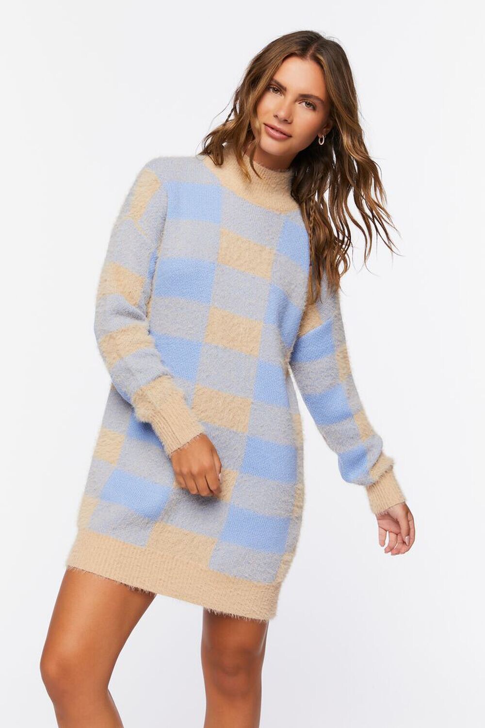 

Платье-свитер в клетку Buffalo Forever 21, синий
