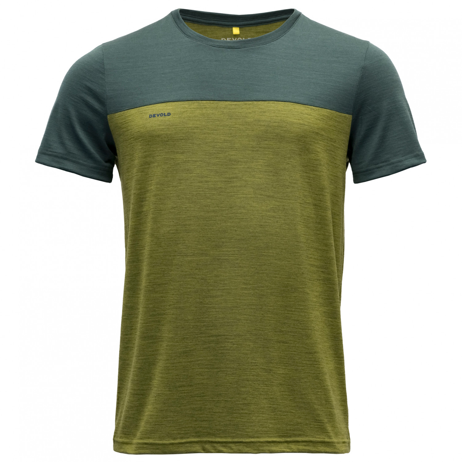 Рубашка из мериноса Devold Norang Tee, цвет Woods/Green Melange
