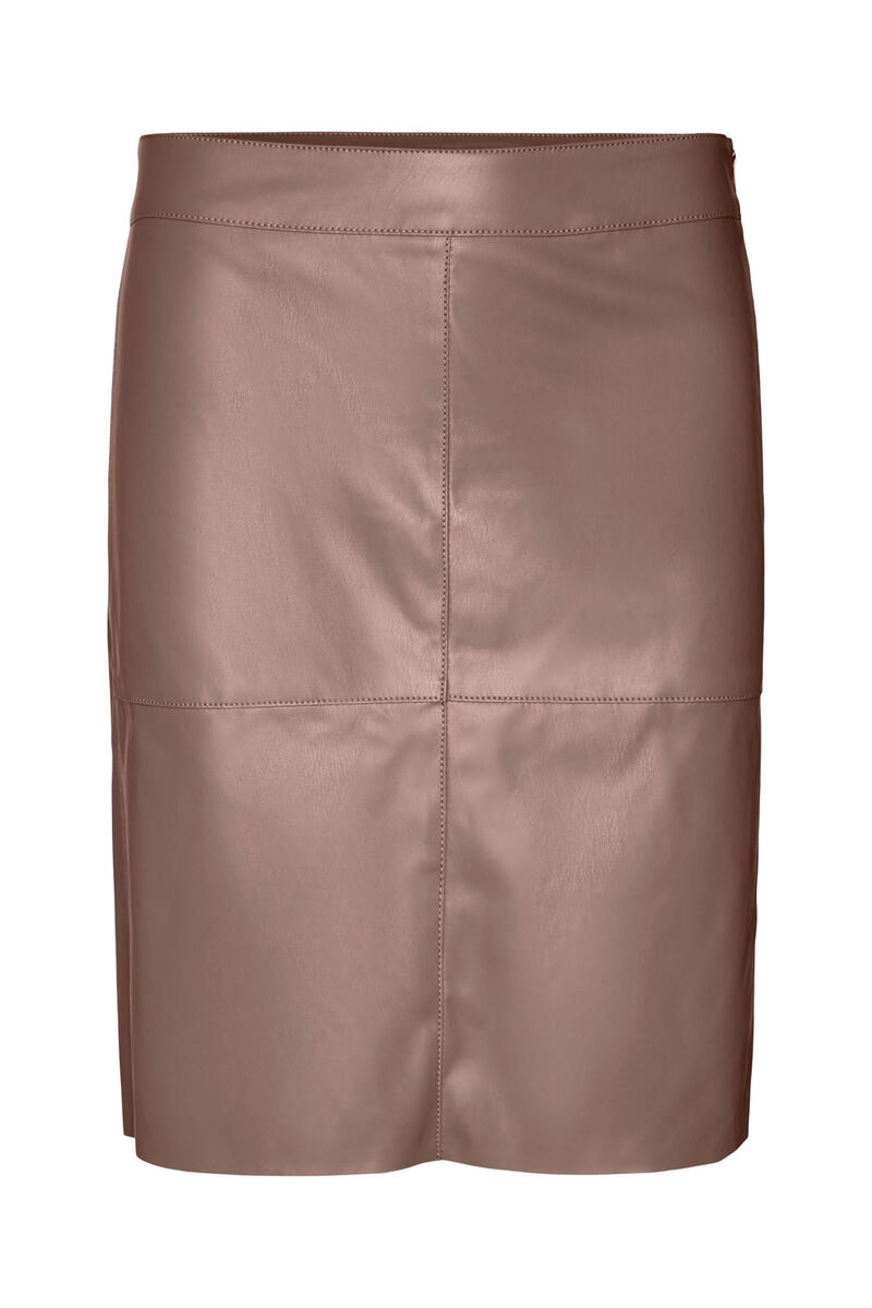 Короткая юбка под кожу Vero Moda, коричневый юбка короткая с завышенной талией 38 fr 44 rus черный