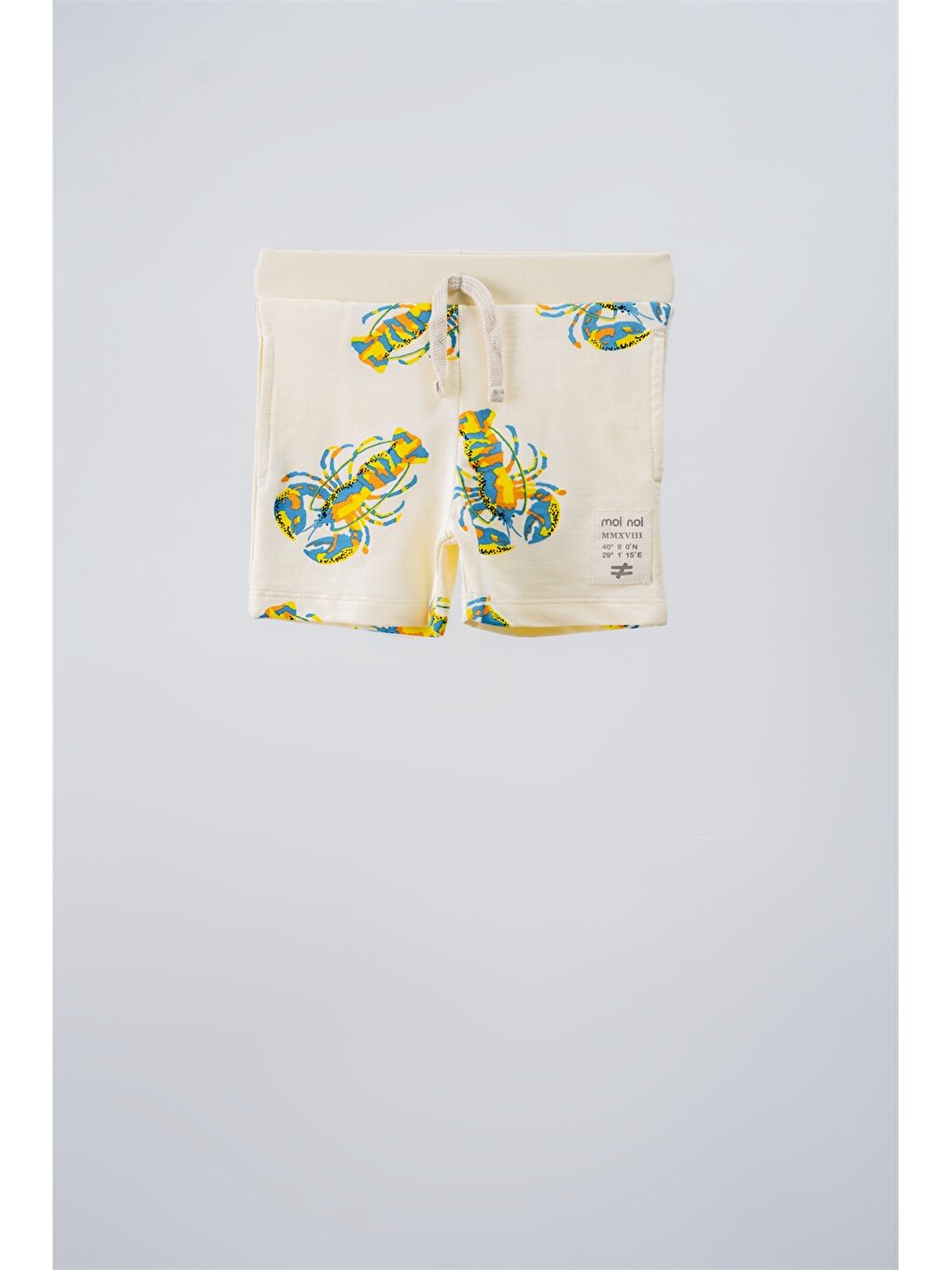 Детские шорты унисекс с рисунком и эластичной резинкой на талии Moi Noi, бежевый с принтом