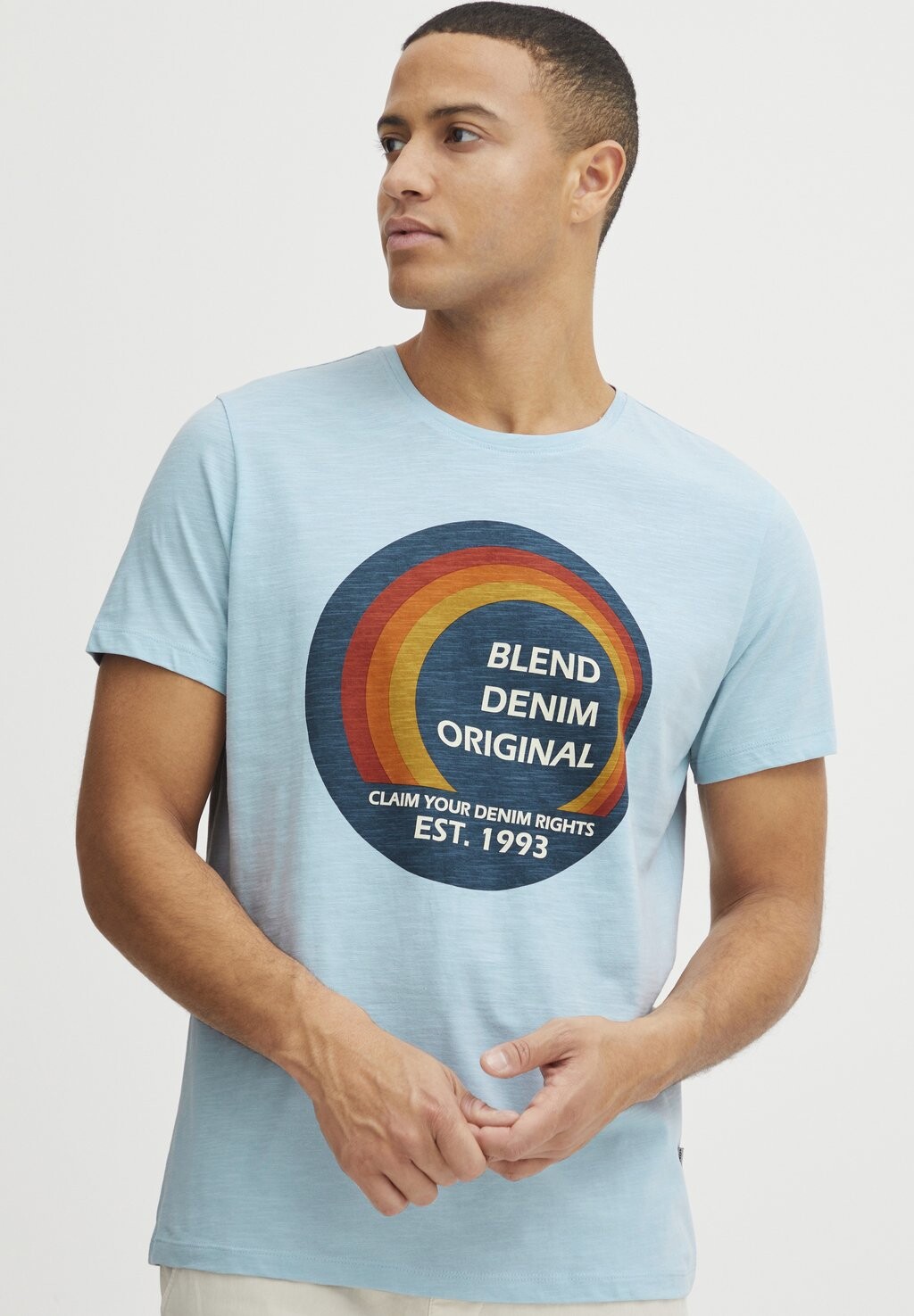 

Футболка с принтом Blend, светло-синий