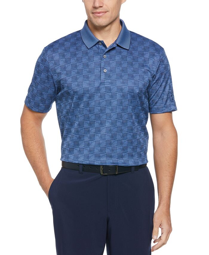 

Мужская жаккардовая рубашка-поло для гольфа Energy с короткими рукавами PGA TOUR, синий