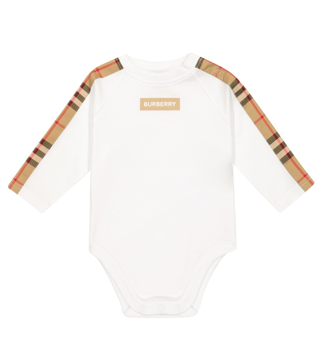 

Детский хлопковый комбинезон Burberry Kids, белый