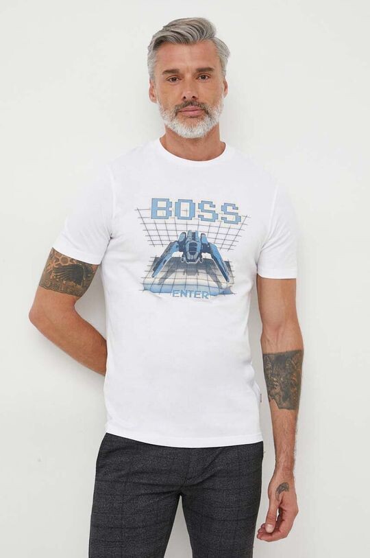 

Хлопковая футболка BOSS ORANGE Boss, бежевый