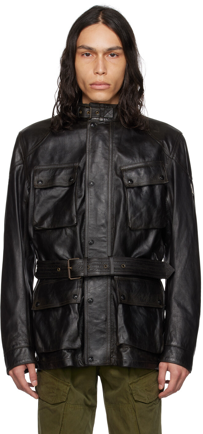 

Черная кожаная куртка Belstaff Legacy Trialmaster Panther, Черный