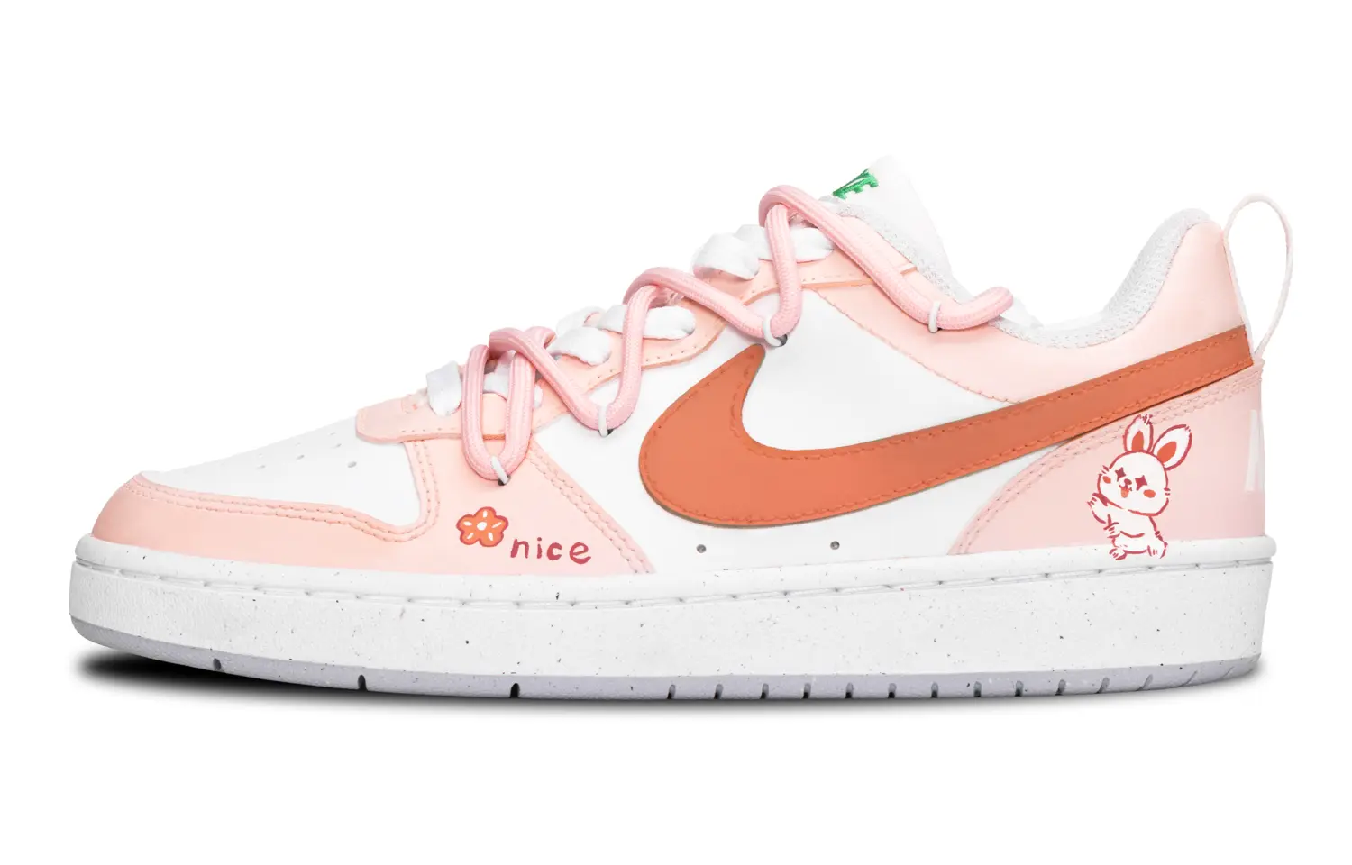 

Кроссовки Nike Court Borough Skateboarding Shoes Women's Low-top Pale Pink/white, цвет Coral