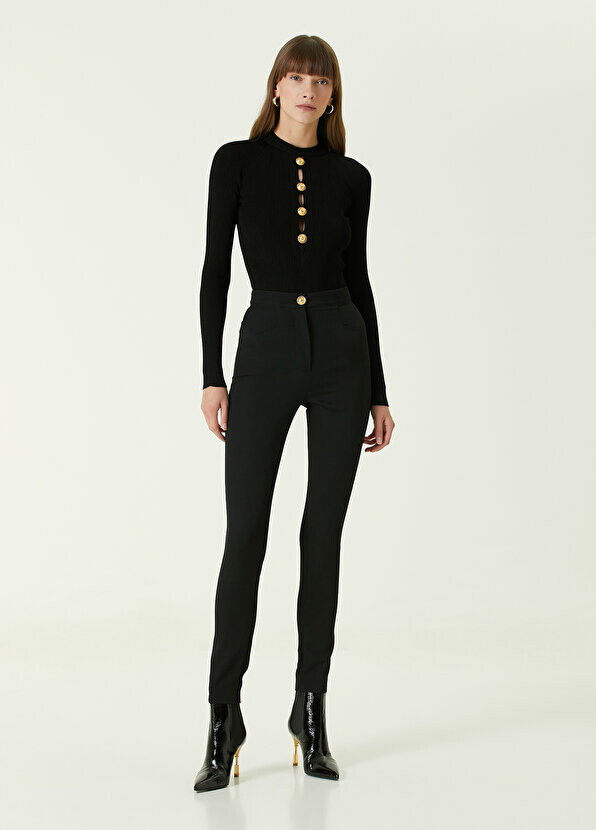 

Черные шерстяные брюки Balmain, Черный