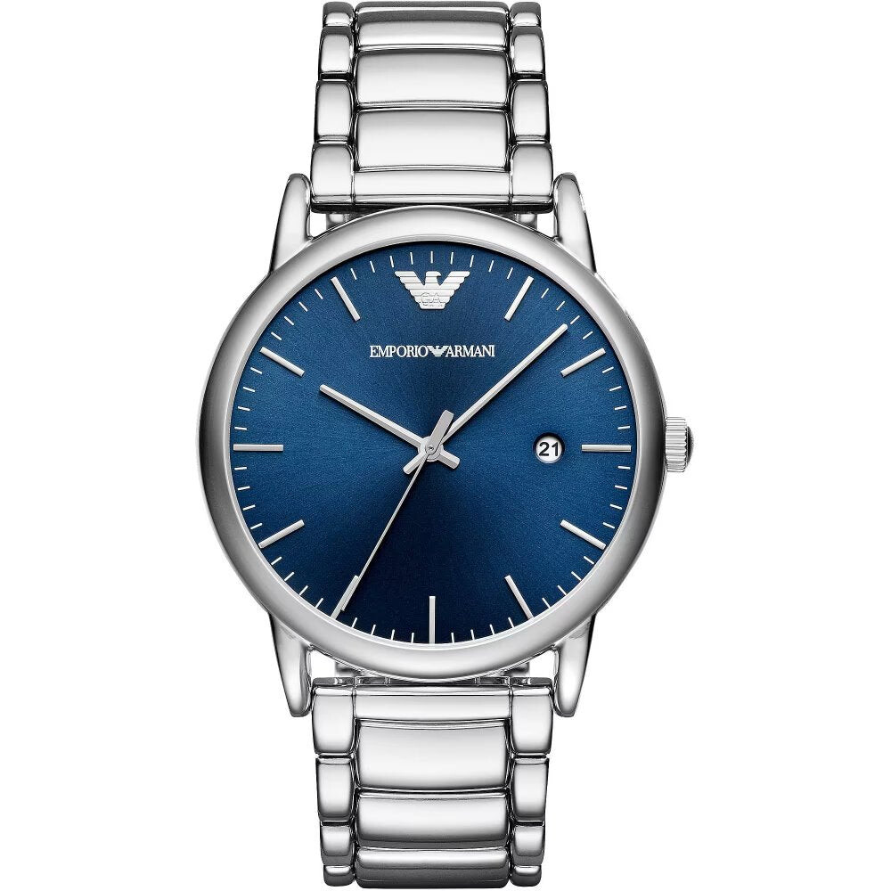 

Часы ar11089 с синим циферблатом Emporio Armani, серебряный