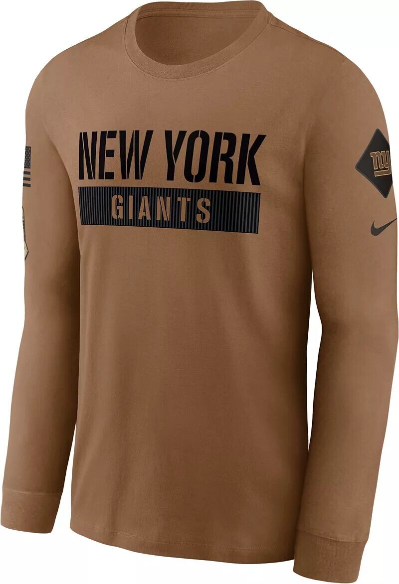 

Мужская коричневая футболка с длинным рукавом Nike New York Giants 2023 Salute to Service