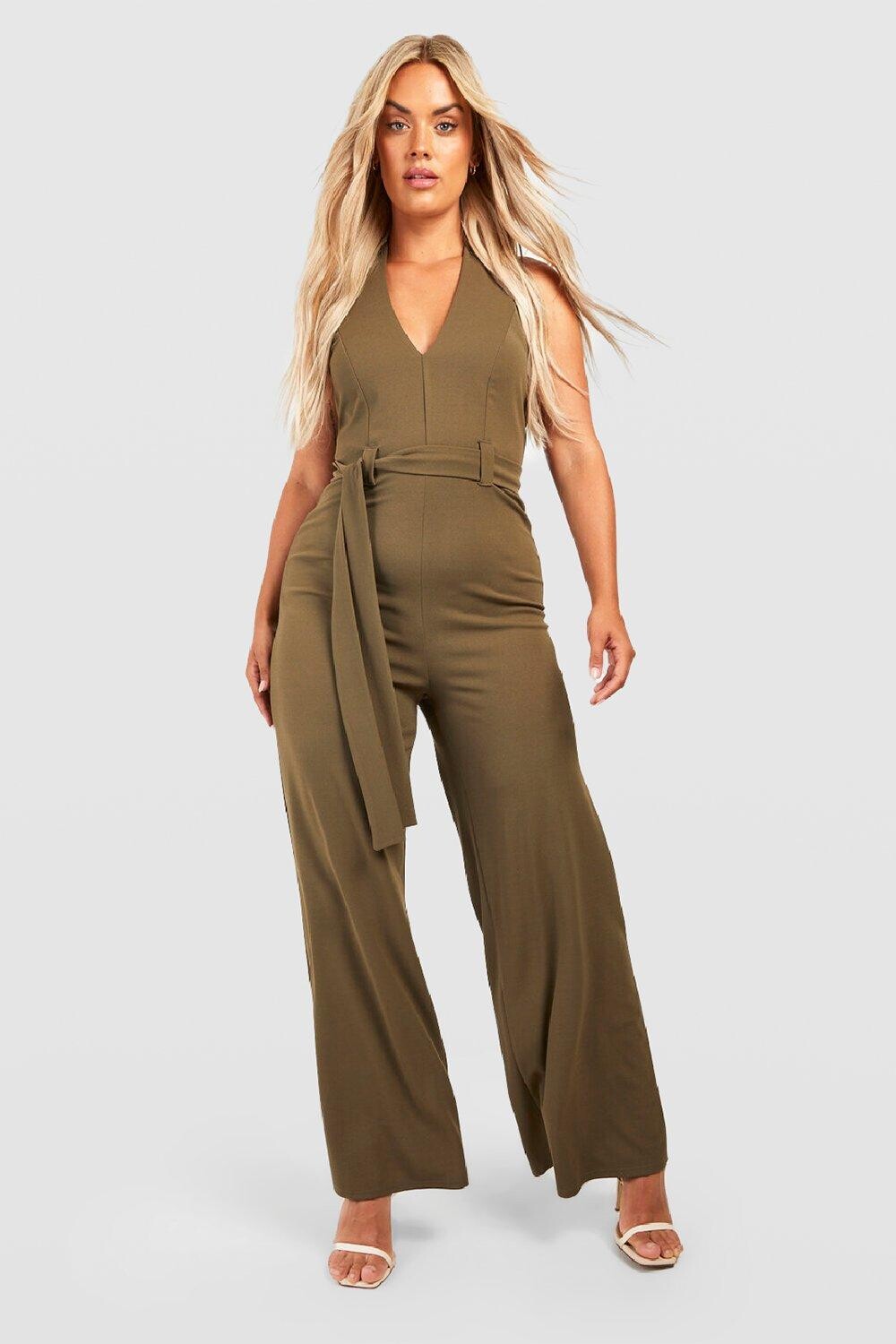 

Комбинезон с широким ременем plus Boohoo, оливковый