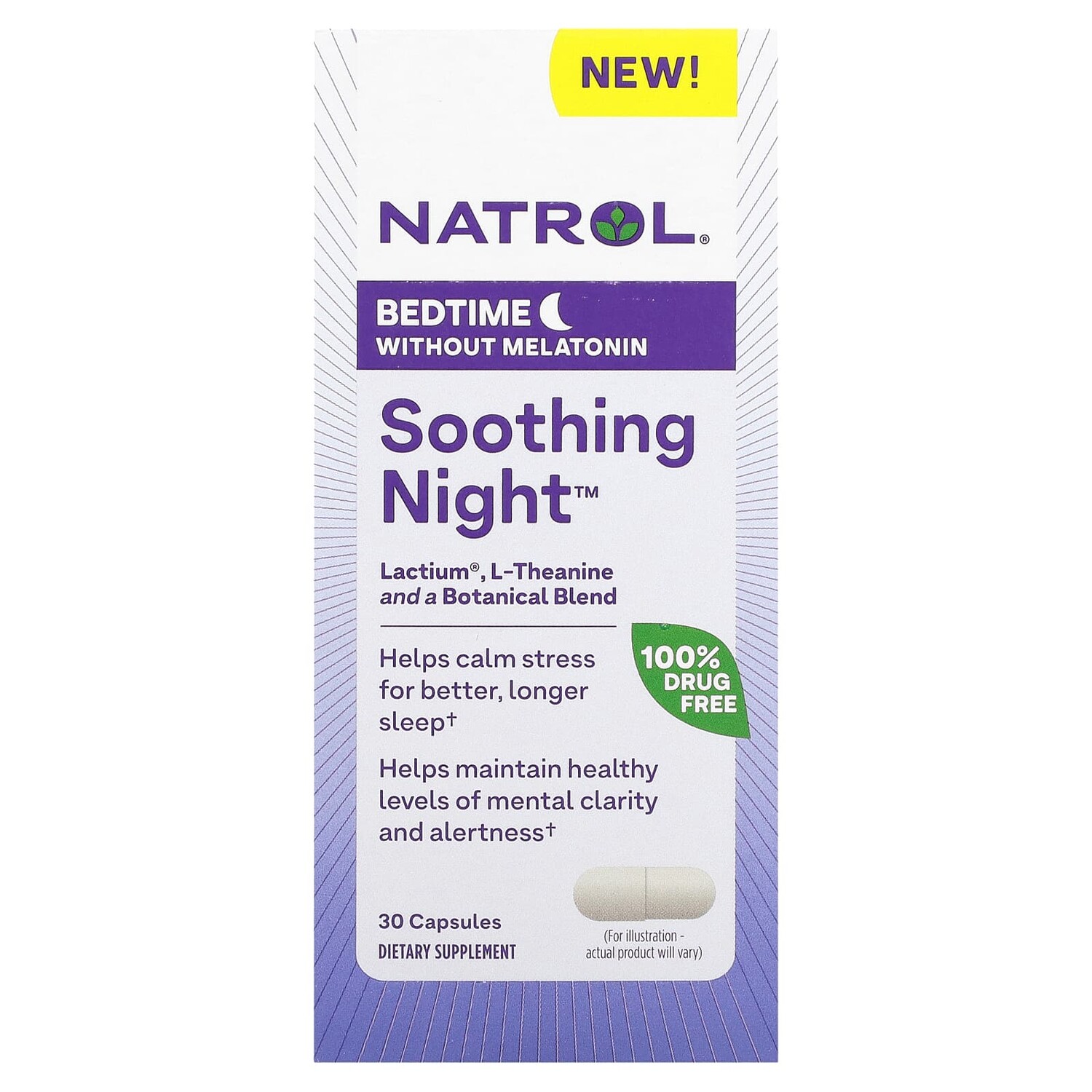 

Soothing Night, перед сном без мелатонина, 30 капсул, Natrol