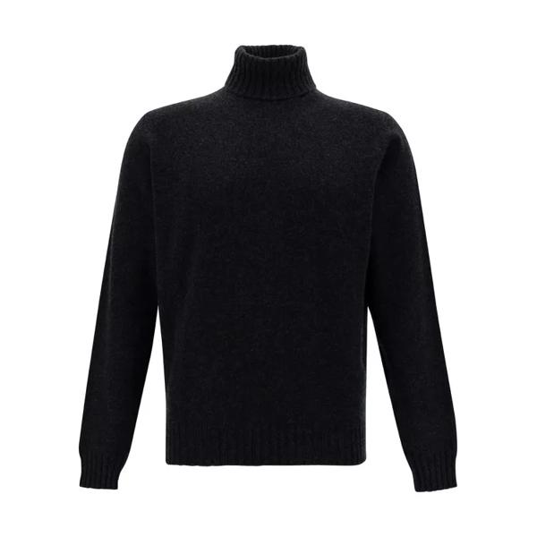 Свитер turtleneck sweater with ribbed trims in wool Gaudenzi, серый