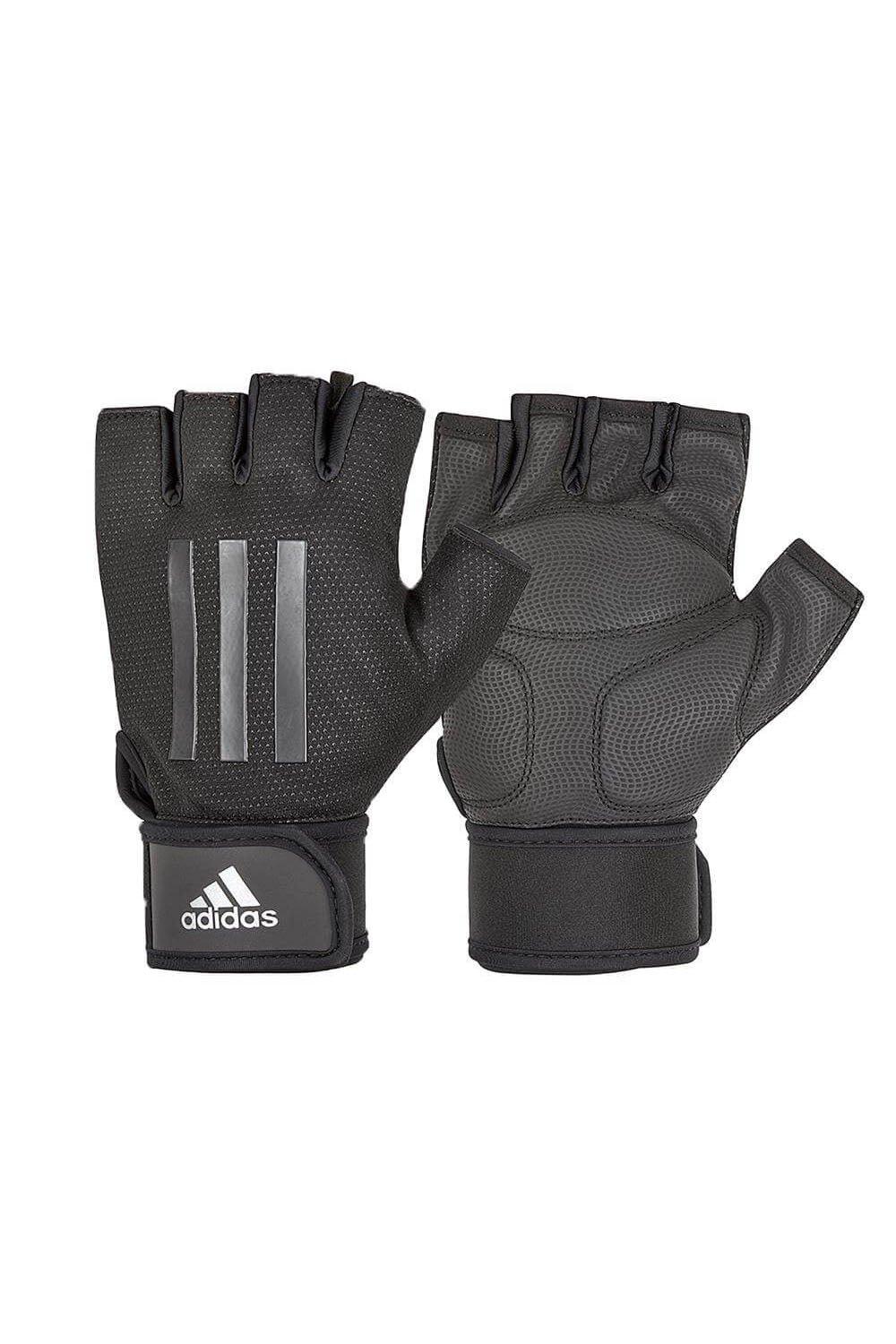 Перчатки для тяжелой атлетики с половиной пальца Adidas, серый пояс для карате adidas elite wkf красный 280см