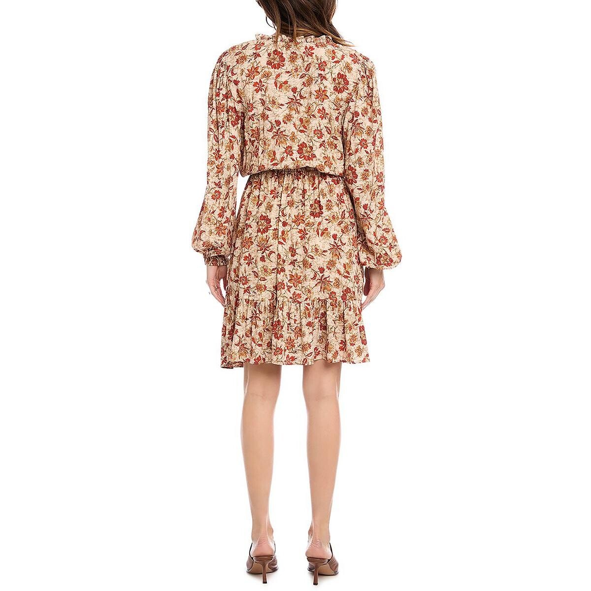

Женское платье с длинными рукавами и цветочным принтом Karen Kane, цвет Beige/Red Floral