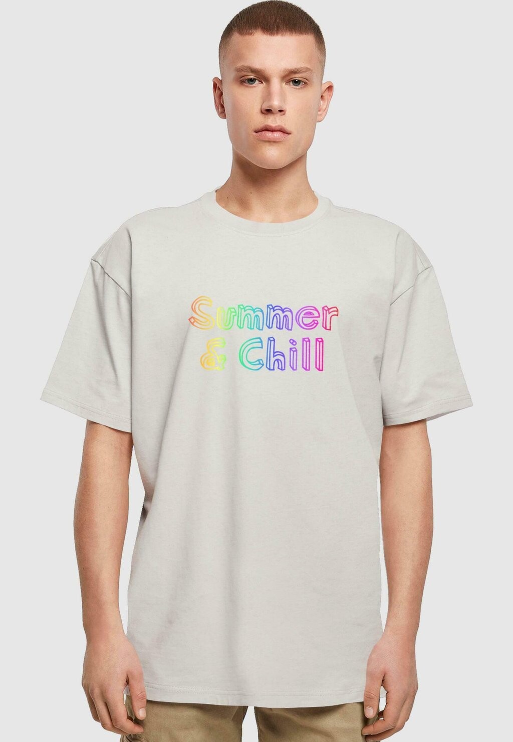 

Футболка с принтом SUMMER AND CHILL RAINBOW HEAVY OVERSIZED Merchcode, цвет lightasphalt