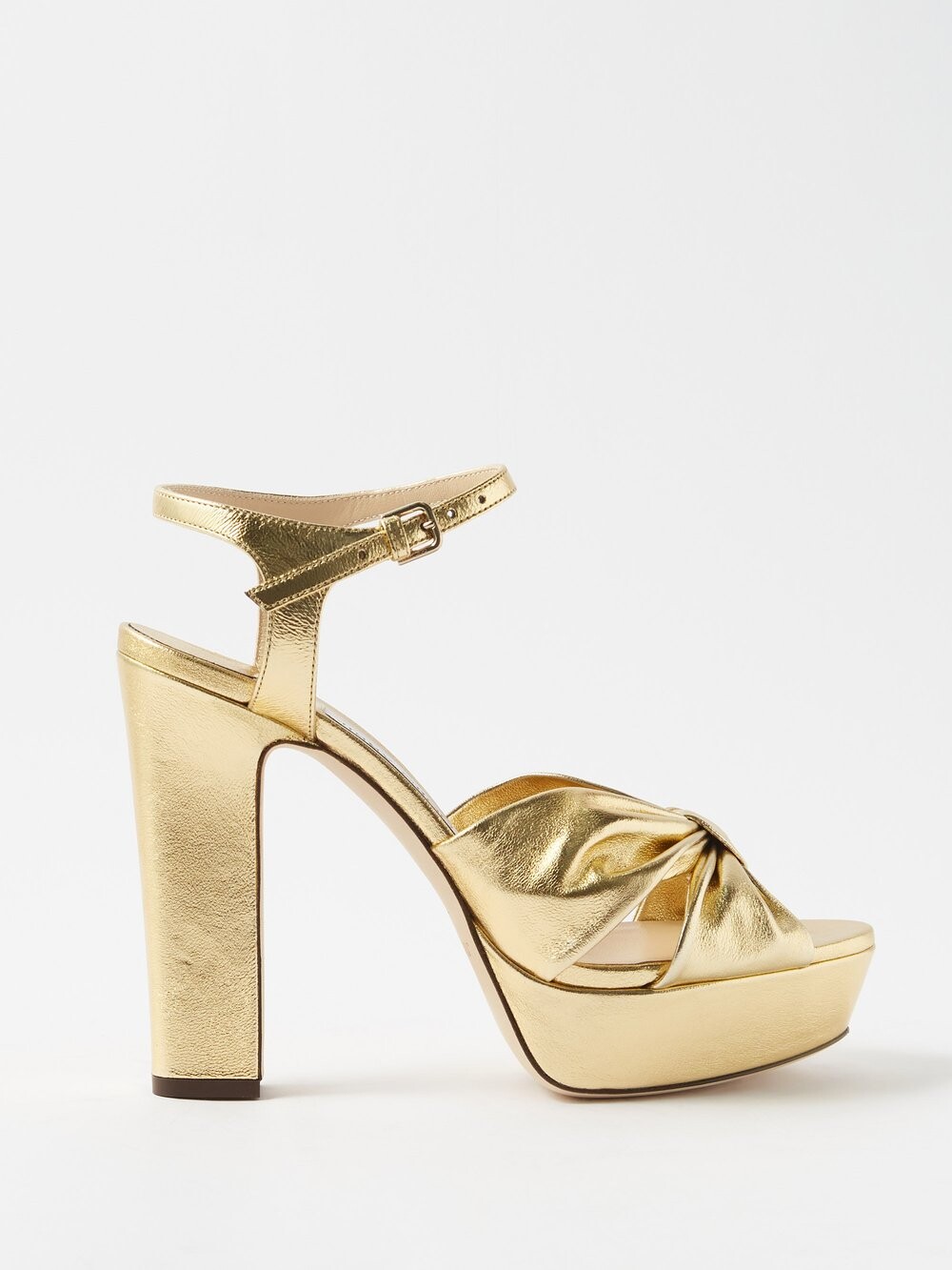 

Кожаные босоножки heloise 120 на блочном каблуке Jimmy Choo, золото