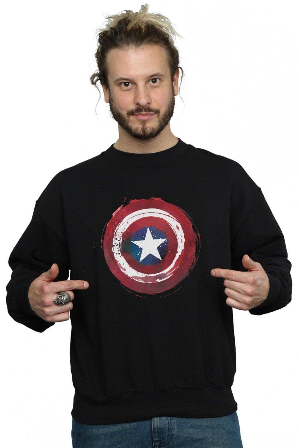 Толстовка с изображением щита «Капитан Америка» Marvel, черный футболка marvel капитан америка с изображением бруклинского щита для девочек 7–16 лет licensed character
