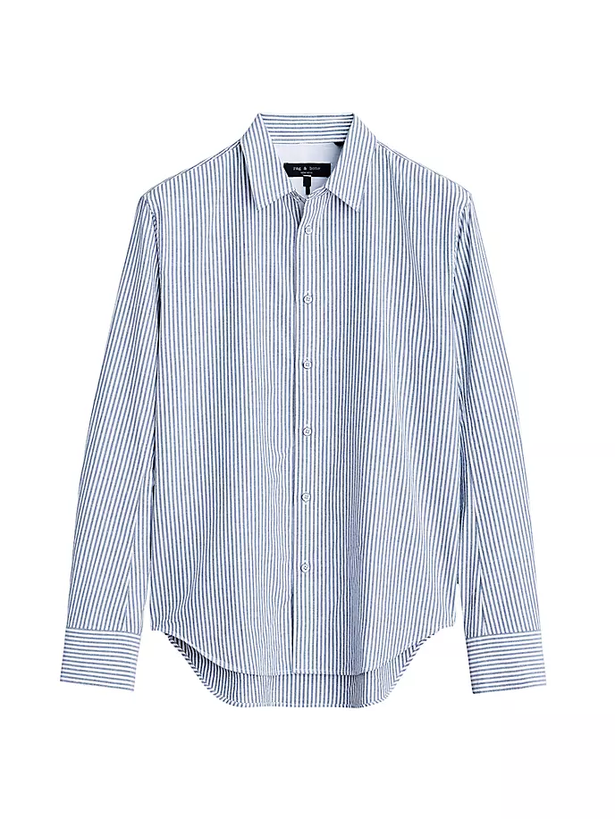 

Полосатая оксфордская рубашка Rag & Bone, цвет dark blue stripe