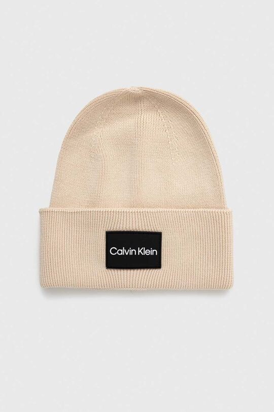 

Хлопчатобумажная шапка Calvin Klein, бежевый