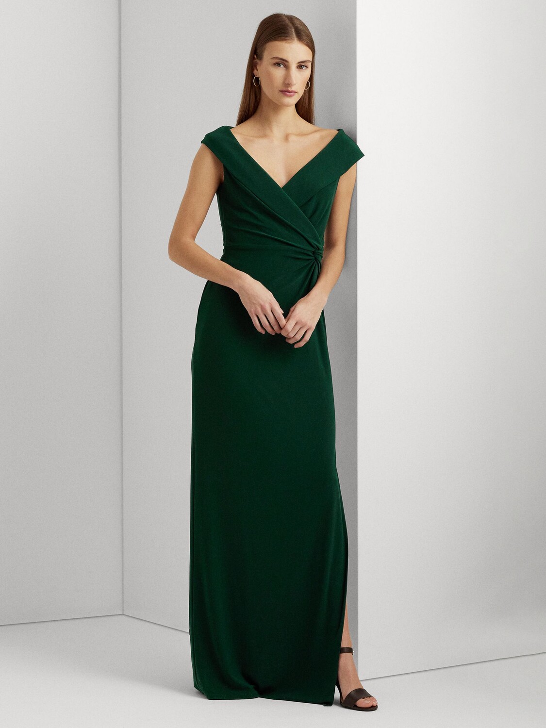 

Платье-колонна в пол Lauren Leonidas Ralph Lauren, сезонный зеленый