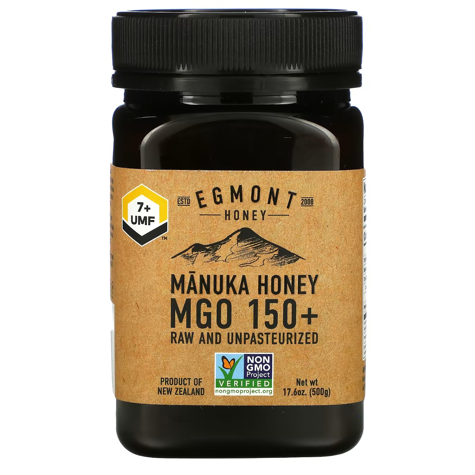 Мед Egmont Honey Manuka Мед сырой и непастеризованный MGO 150+ 17,6 унций (500 г)
