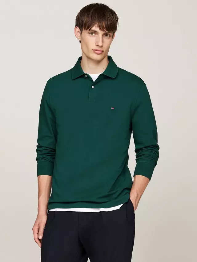 

Поло Tommy Hilfiger 1985 Regular Fit Long Sleeve, цвет ornamental/green