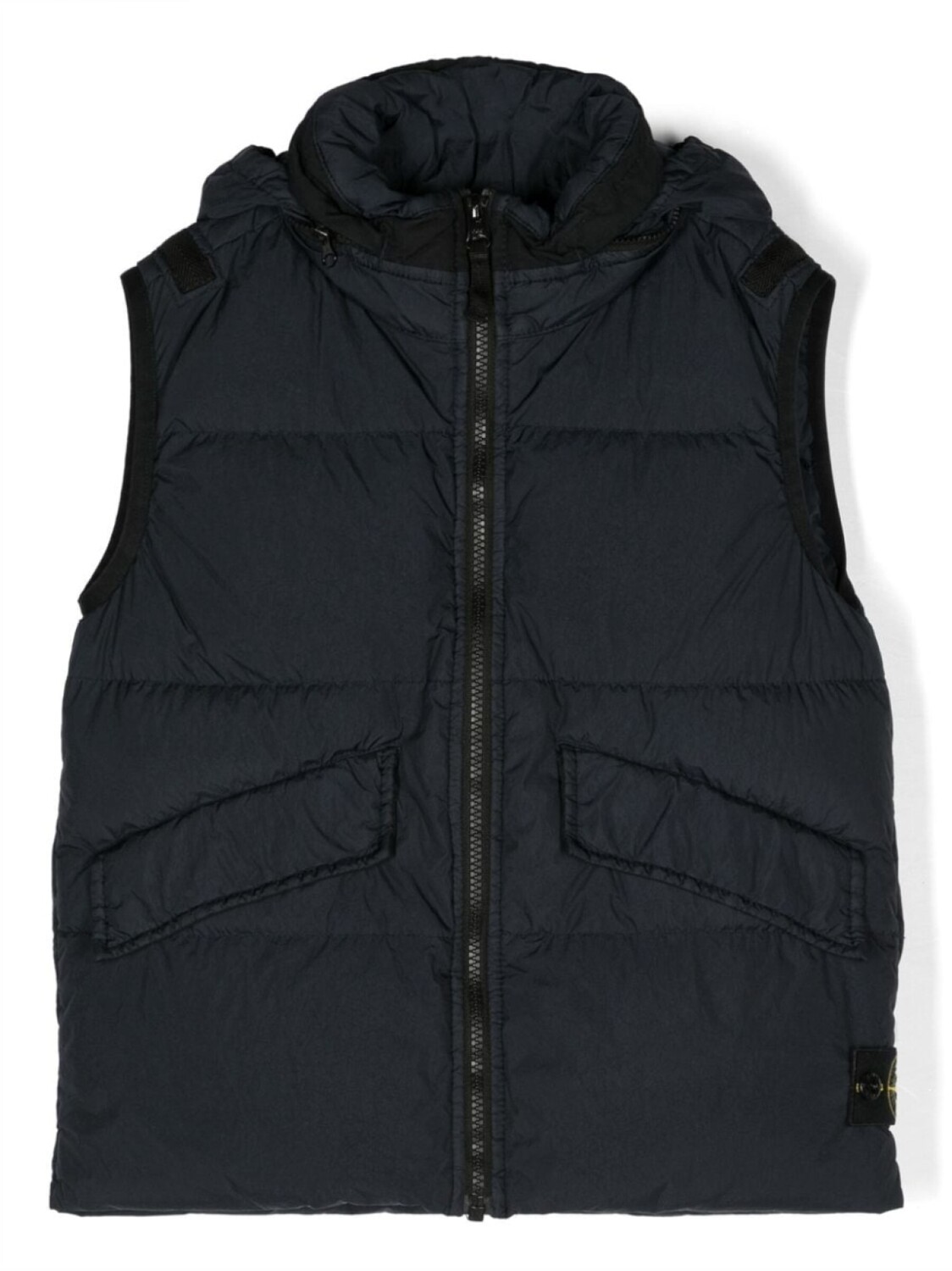 

Stone Island Junior дутый жилет с логотипом Compass, синий