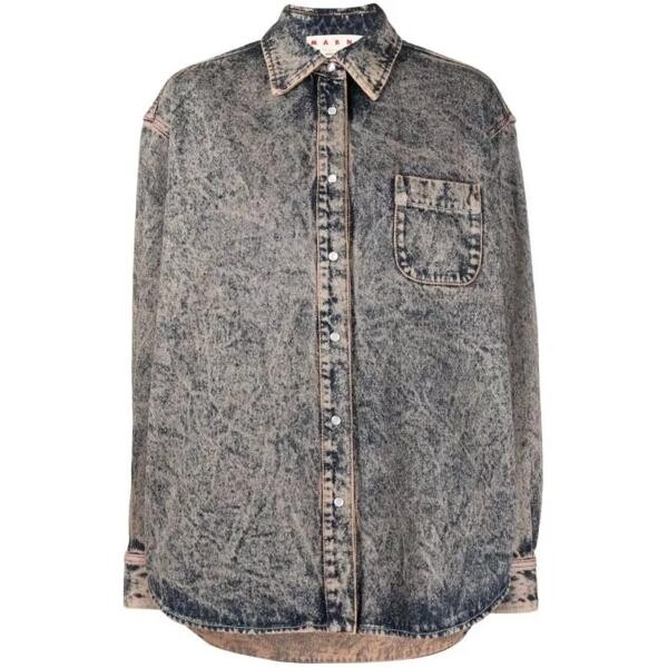 

Куртка logo-patch denim jacket Marni, синий