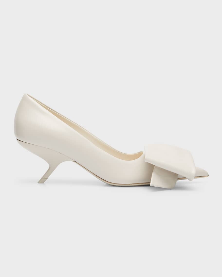 

Кожаные туфли-лодочки Erica с бантом и запятой на каблуке Ferragamo