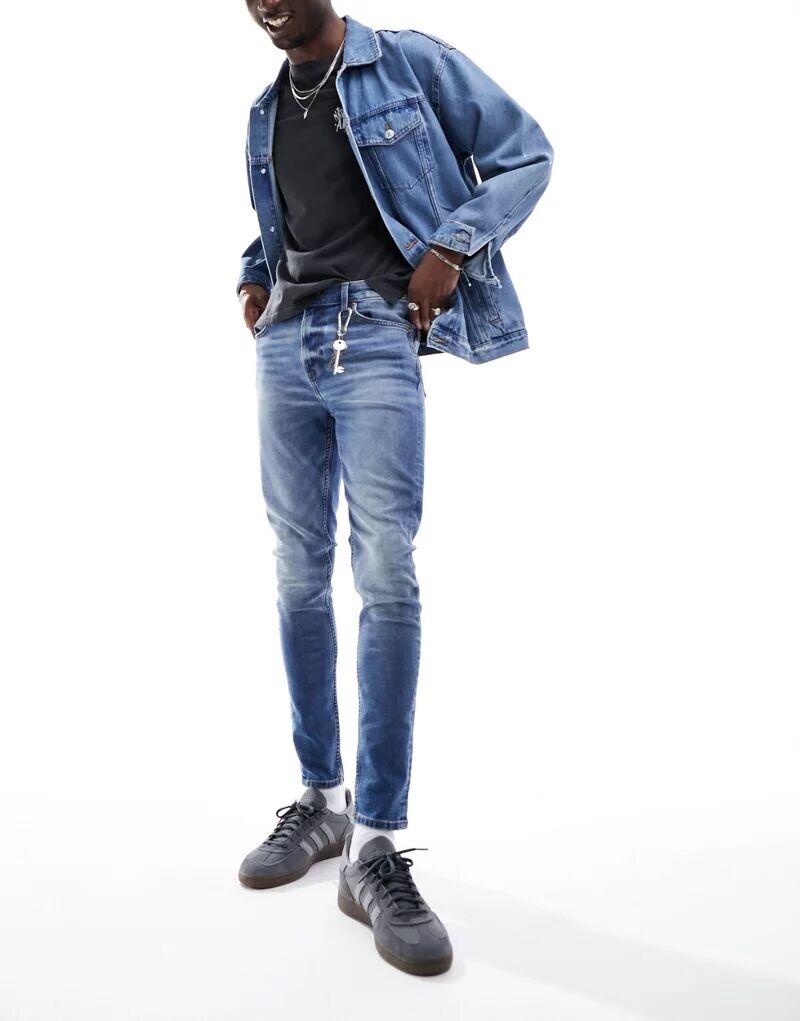 

Темно-синие джинсы ASOS Power Stretch на джинсах