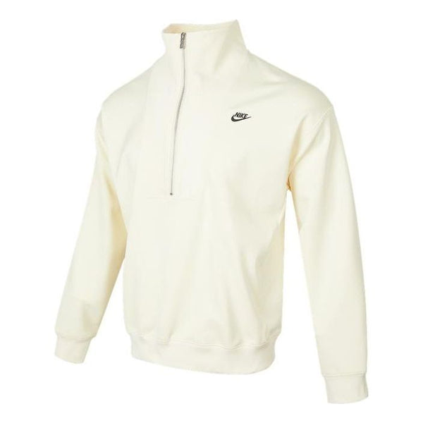 Толстовка Men's Nike Casual Logo Printing Half Zipper High Collar Pullover Autumn White, белый
