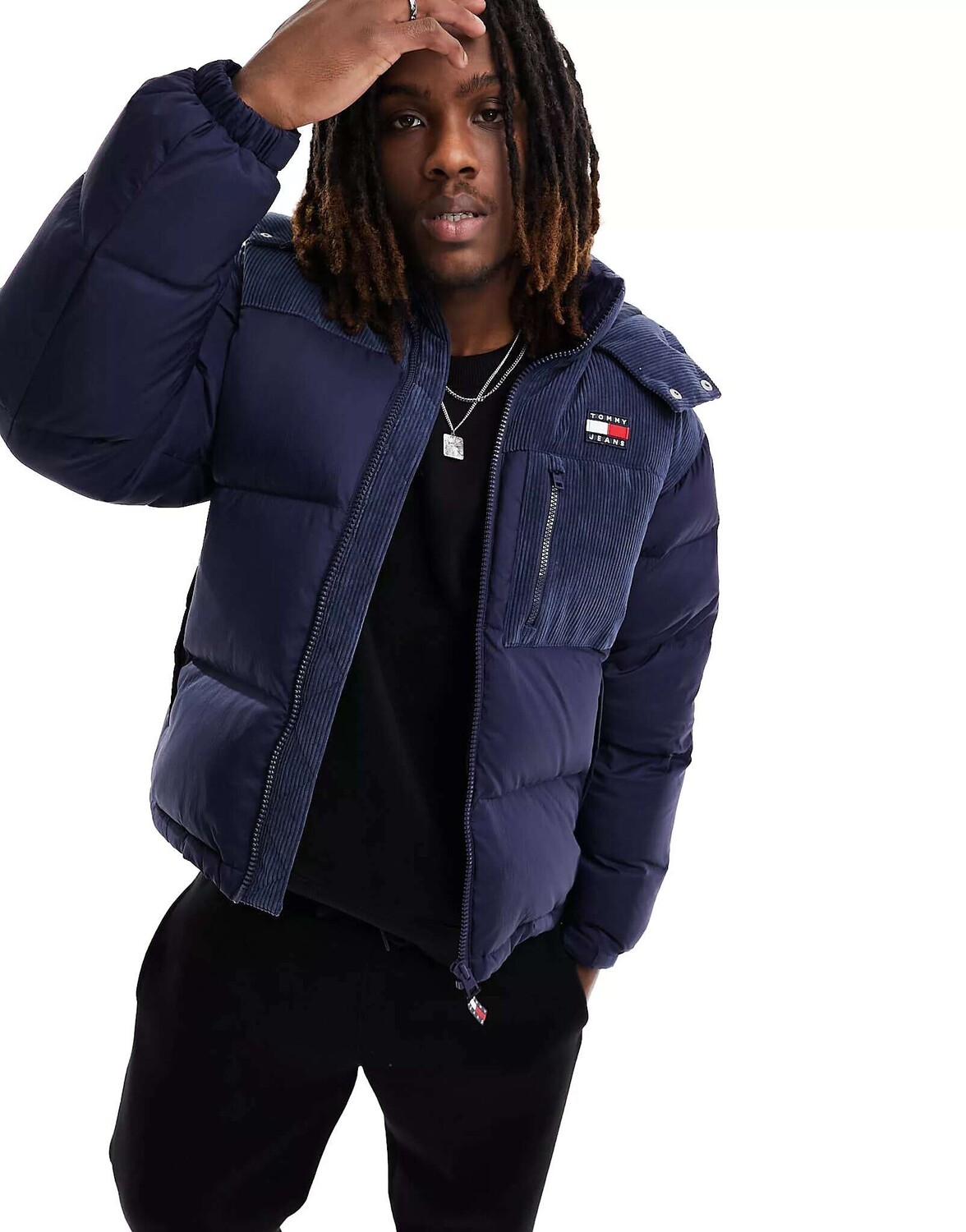 

Темно-синяя вельветовая пуховик Tommy Jeans Alaska, Синий