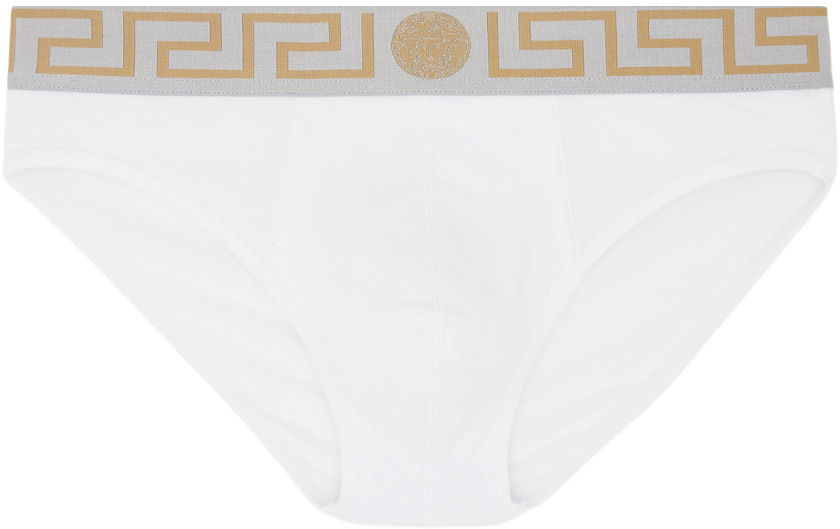 

Versace Underwear Белые трусы Greca