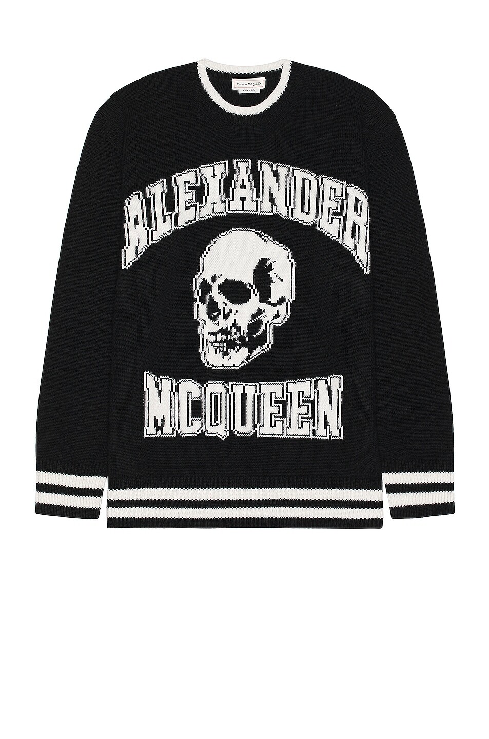 

Толстовка Alexander Mcqueen Long Sleeve Crewneck, цвет Black & Ivory