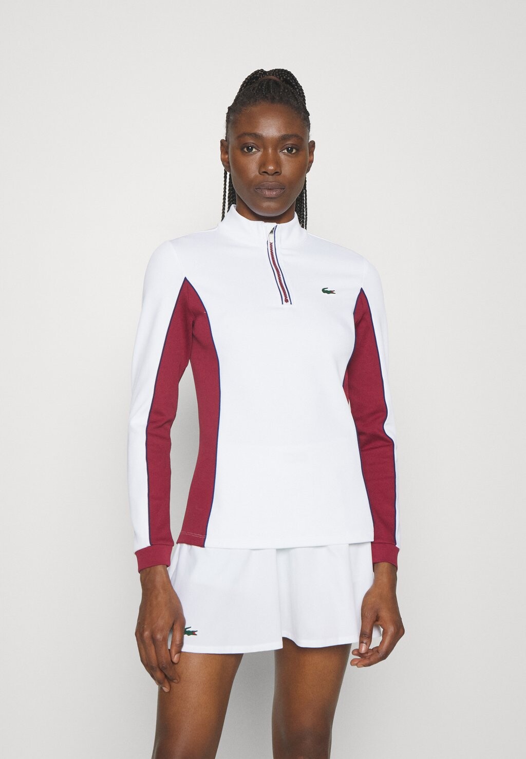

Футболка с длинными рукавами TENNIS LONGSLEEVE HERITAGE Lacoste, белый/бордо